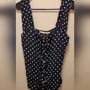Ellison Blue Polka Dot Sleeveless Tank Top
